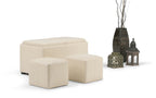 Avalon 5 Pc Storage Ottoman in Cream