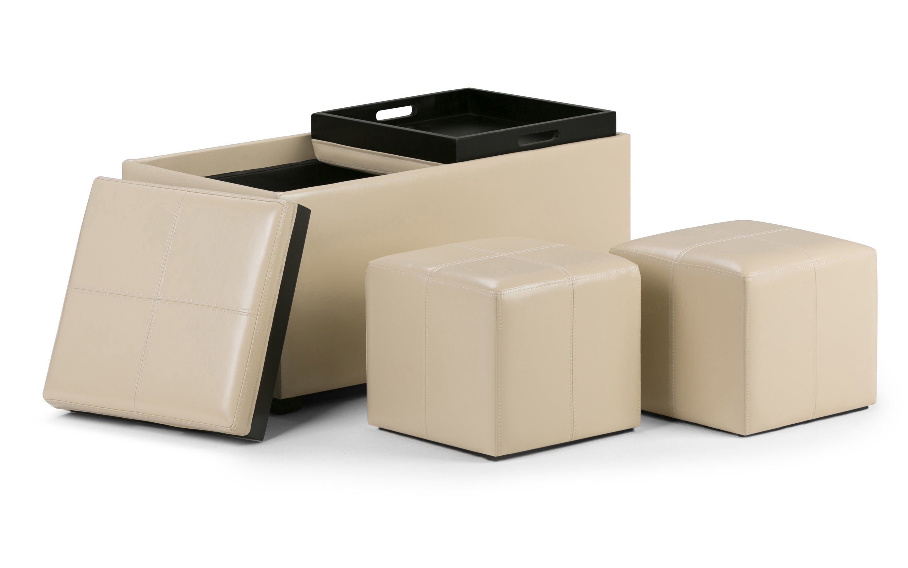 Avalon 5 Pc Storage Ottoman in Cream