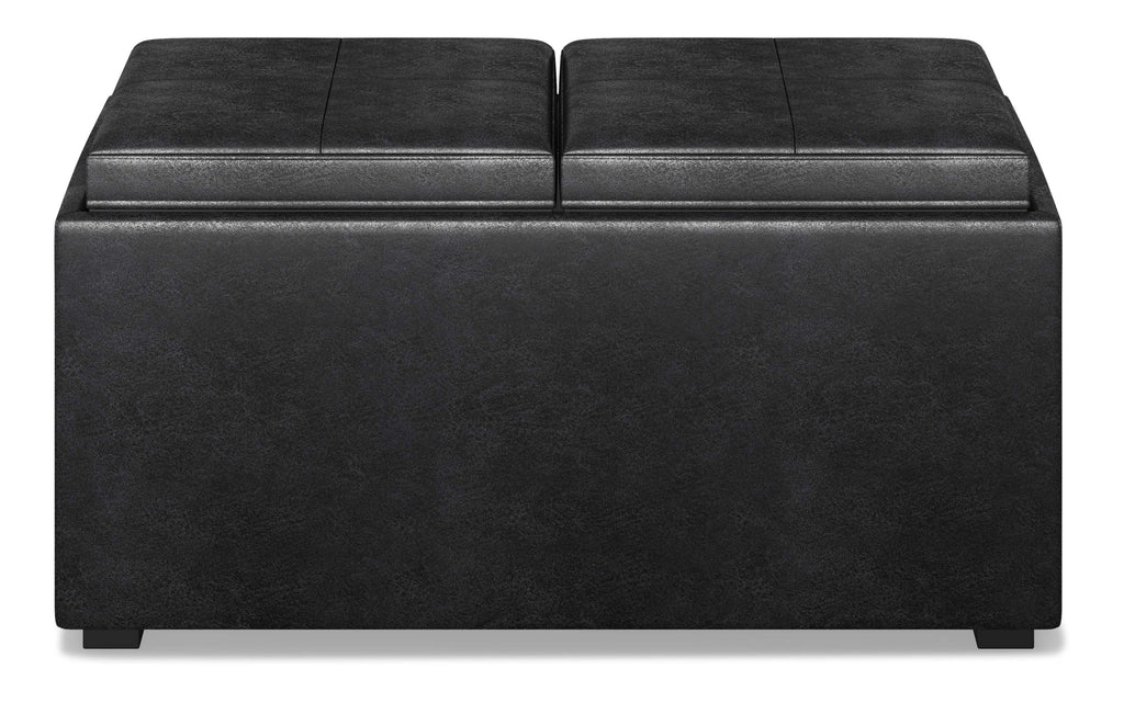 Avalon 5 Pc Storage Ottoman in Distressed Vegan Leather