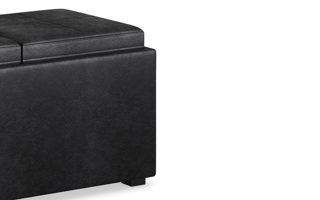 Avalon 5 Pc Storage Ottoman in Distressed Vegan Leather