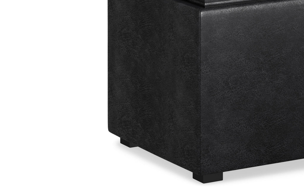 Avalon 5 Pc Storage Ottoman in Distressed Vegan Leather