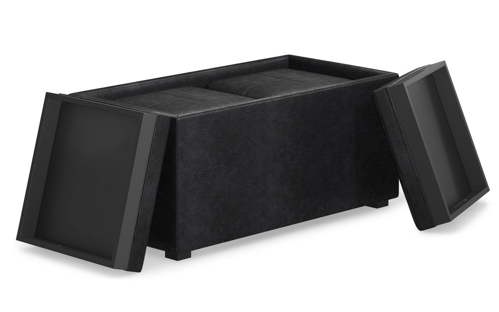 Avalon 5 Pc Storage Ottoman in Distressed Vegan Leather