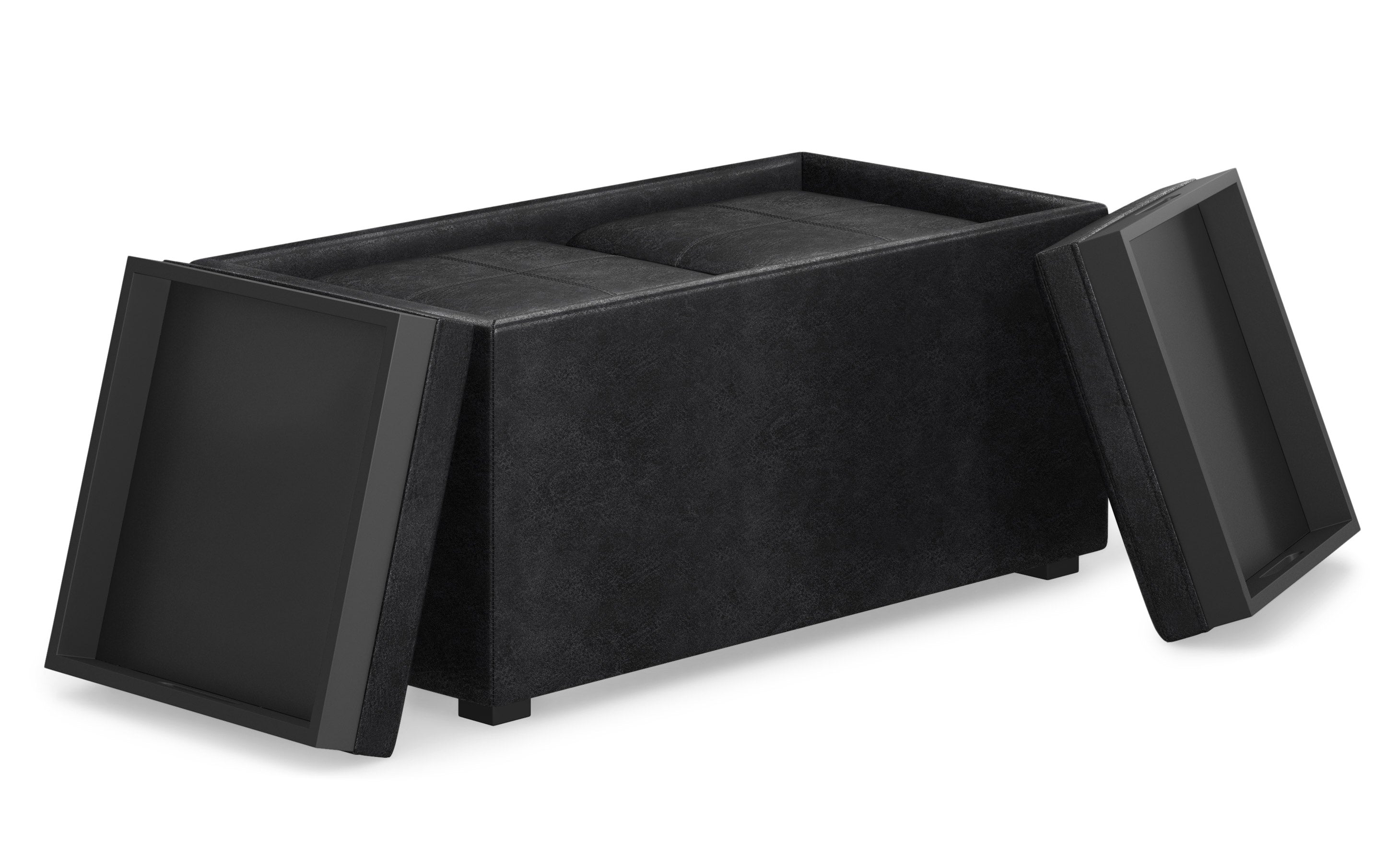 Avalon 5 Pc Storage Ottoman in Distressed Vegan Leather