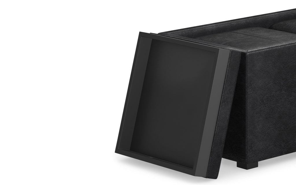 Avalon 5 Pc Storage Ottoman in Distressed Vegan Leather