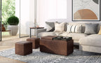 Avalon 5 Pc Storage Ottoman in Distressed Vegan Leather