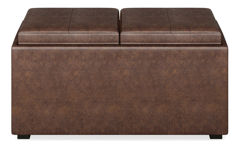 Avalon 5 Pc Storage Ottoman in Distressed Vegan Leather