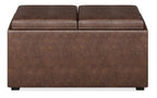 Avalon 5 Pc Storage Ottoman in Distressed Vegan Leather