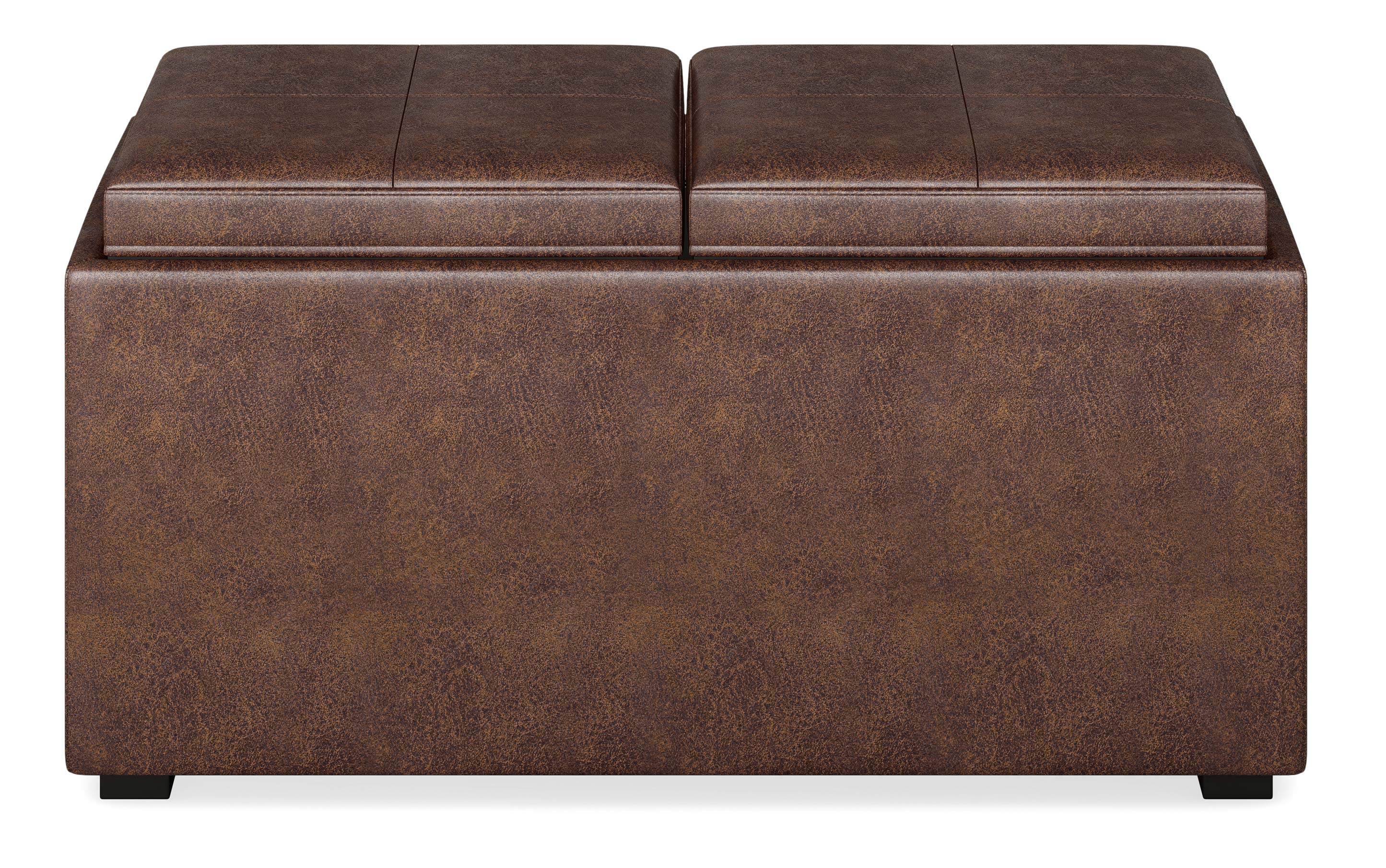 Avalon 5 Pc Storage Ottoman in Distressed Vegan Leather
