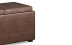 Avalon 5 Pc Storage Ottoman in Distressed Vegan Leather