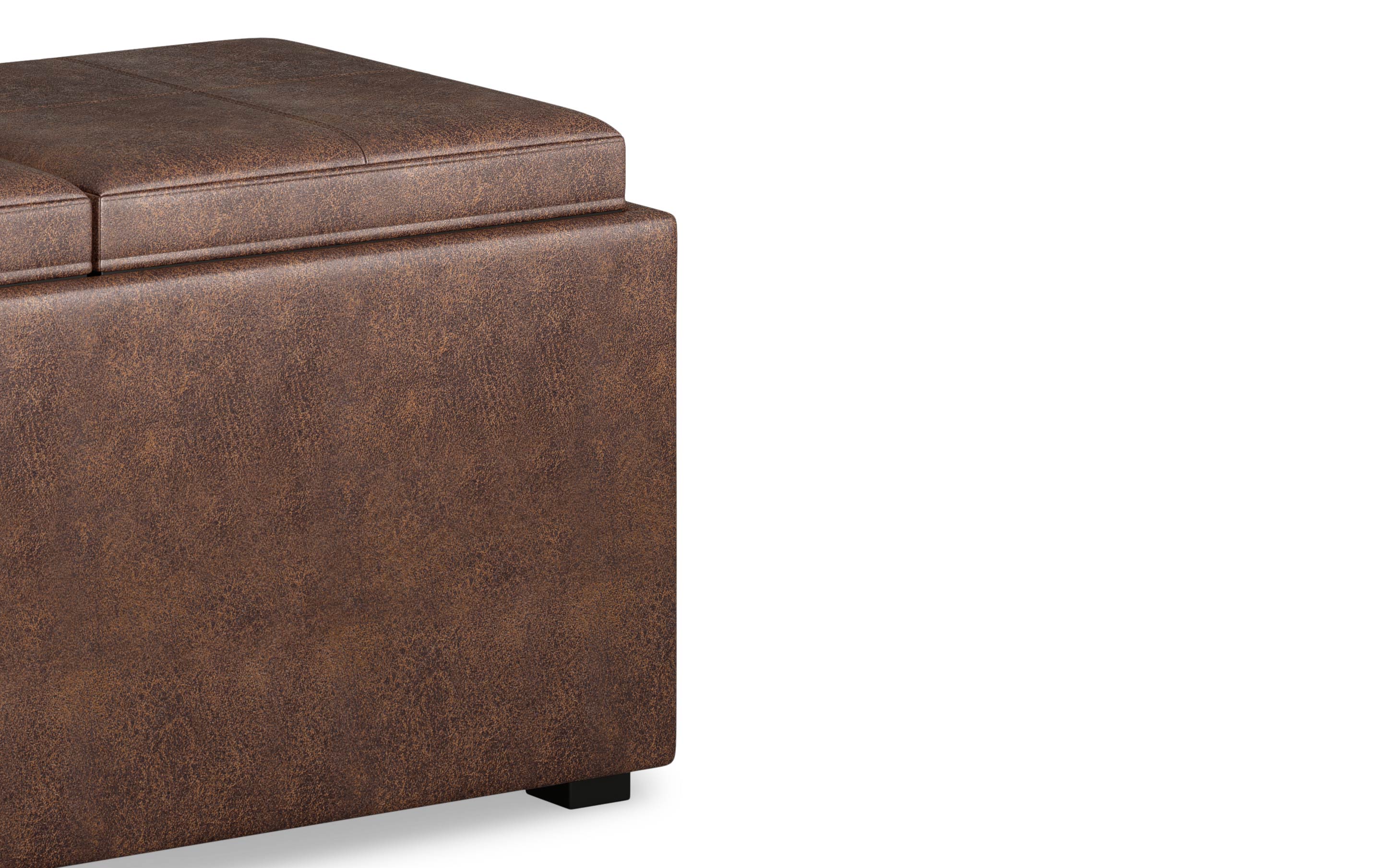 Avalon 5 Pc Storage Ottoman in Distressed Vegan Leather