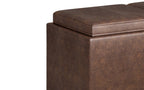 Avalon 5 Pc Storage Ottoman in Distressed Vegan Leather