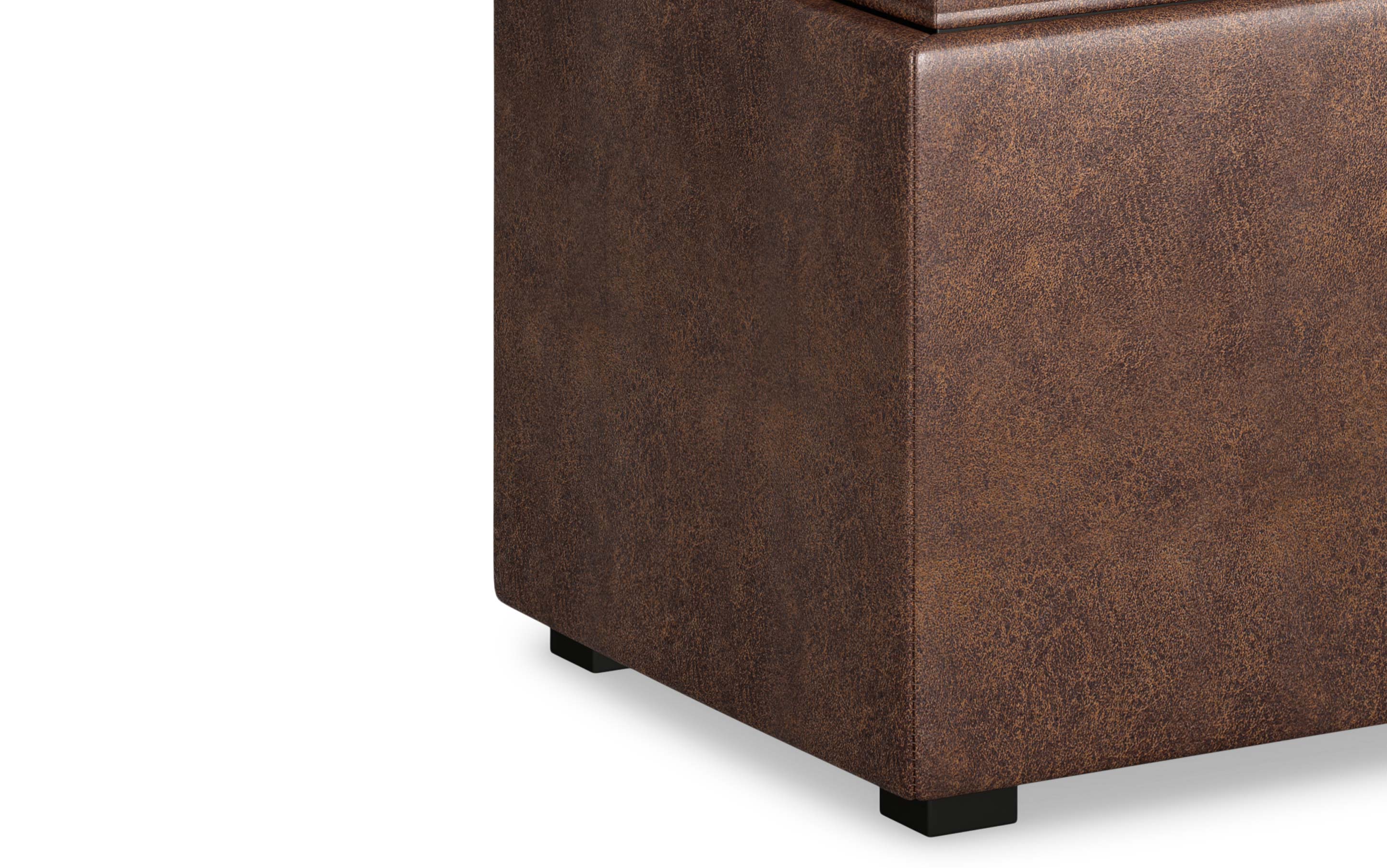 Avalon 5 Pc Storage Ottoman in Distressed Vegan Leather