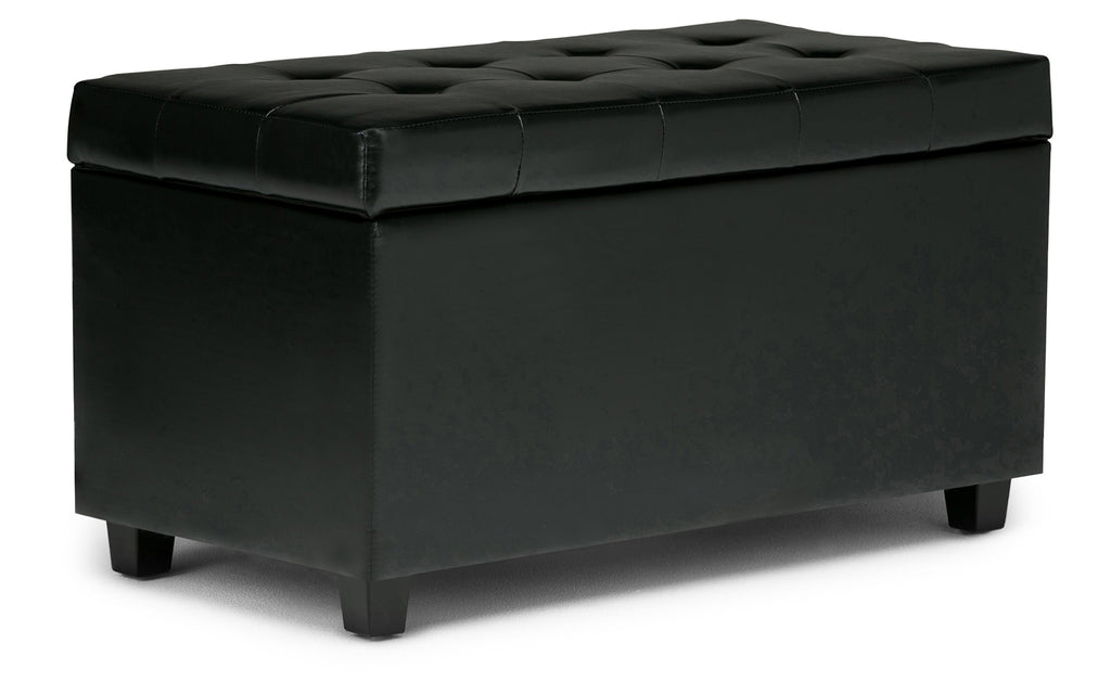Cosmopolitan Storage Ottoman in Vegan Leather