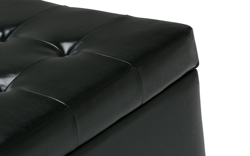Cosmopolitan Storage Ottoman in Vegan Leather