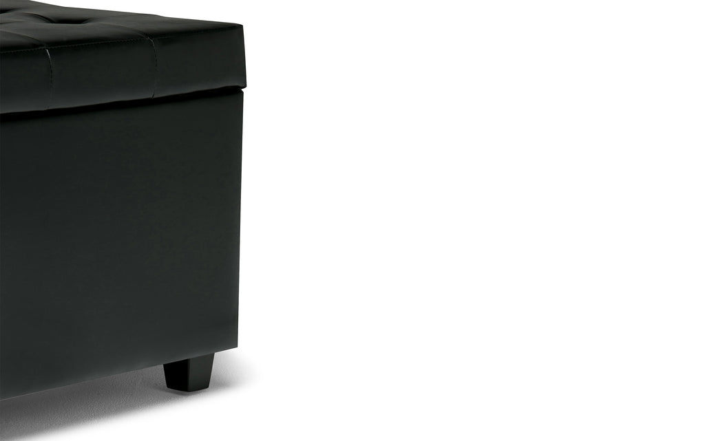 Cosmopolitan Storage Ottoman in Vegan Leather