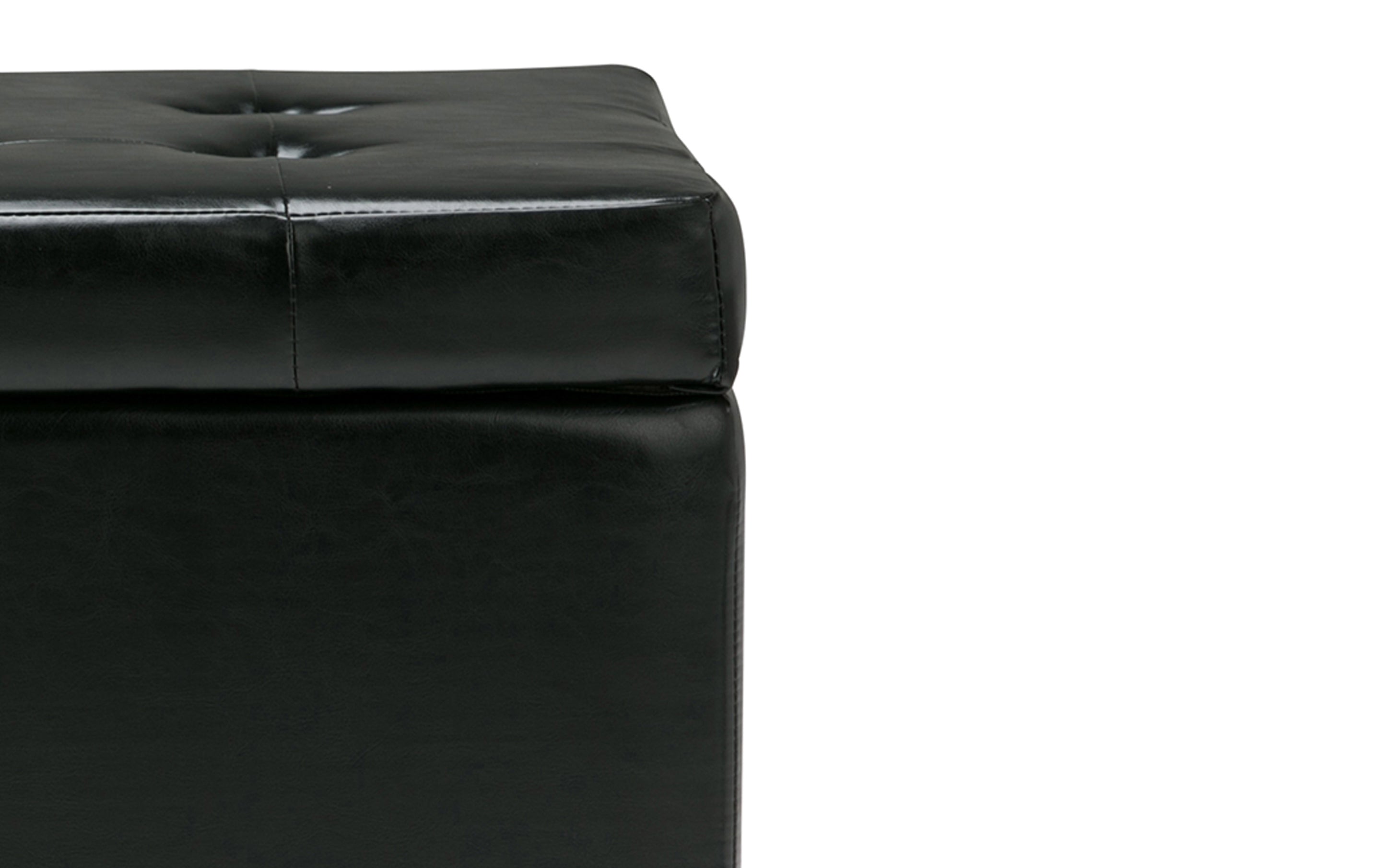 Cosmopolitan Storage Ottoman in Vegan Leather