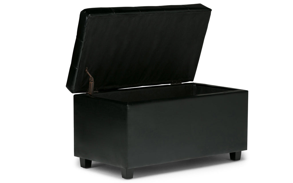 Cosmopolitan Storage Ottoman in Vegan Leather