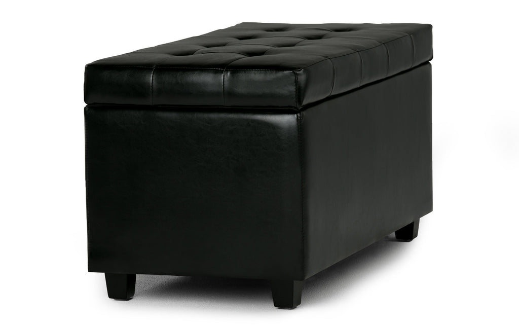 Cosmopolitan Storage Ottoman in Vegan Leather