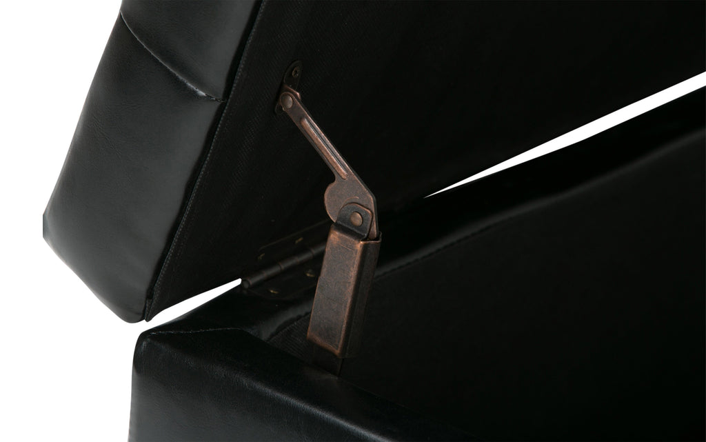 Cosmopolitan Storage Ottoman in Vegan Leather