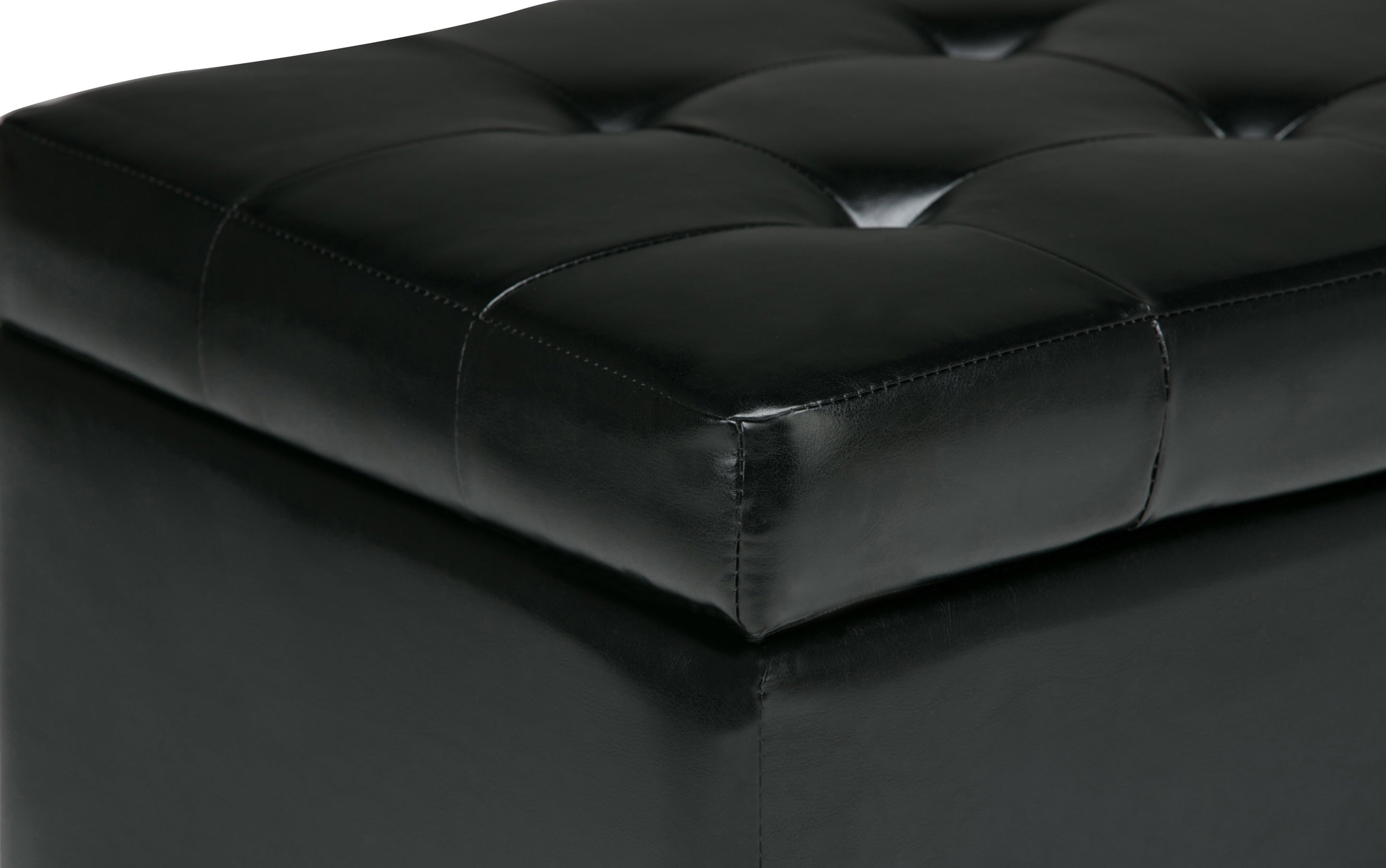 Cosmopolitan Storage Ottoman in Vegan Leather