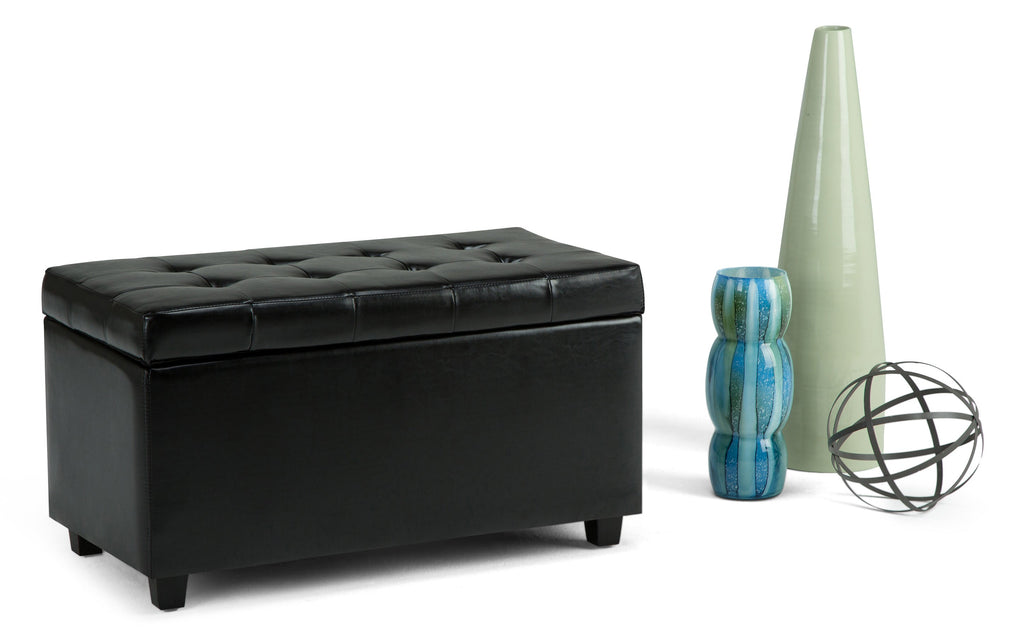 Cosmopolitan Storage Ottoman in Vegan Leather