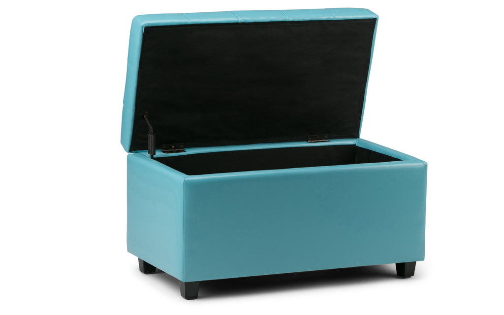 Cosmopolitan Storage Ottoman in Vegan Leather