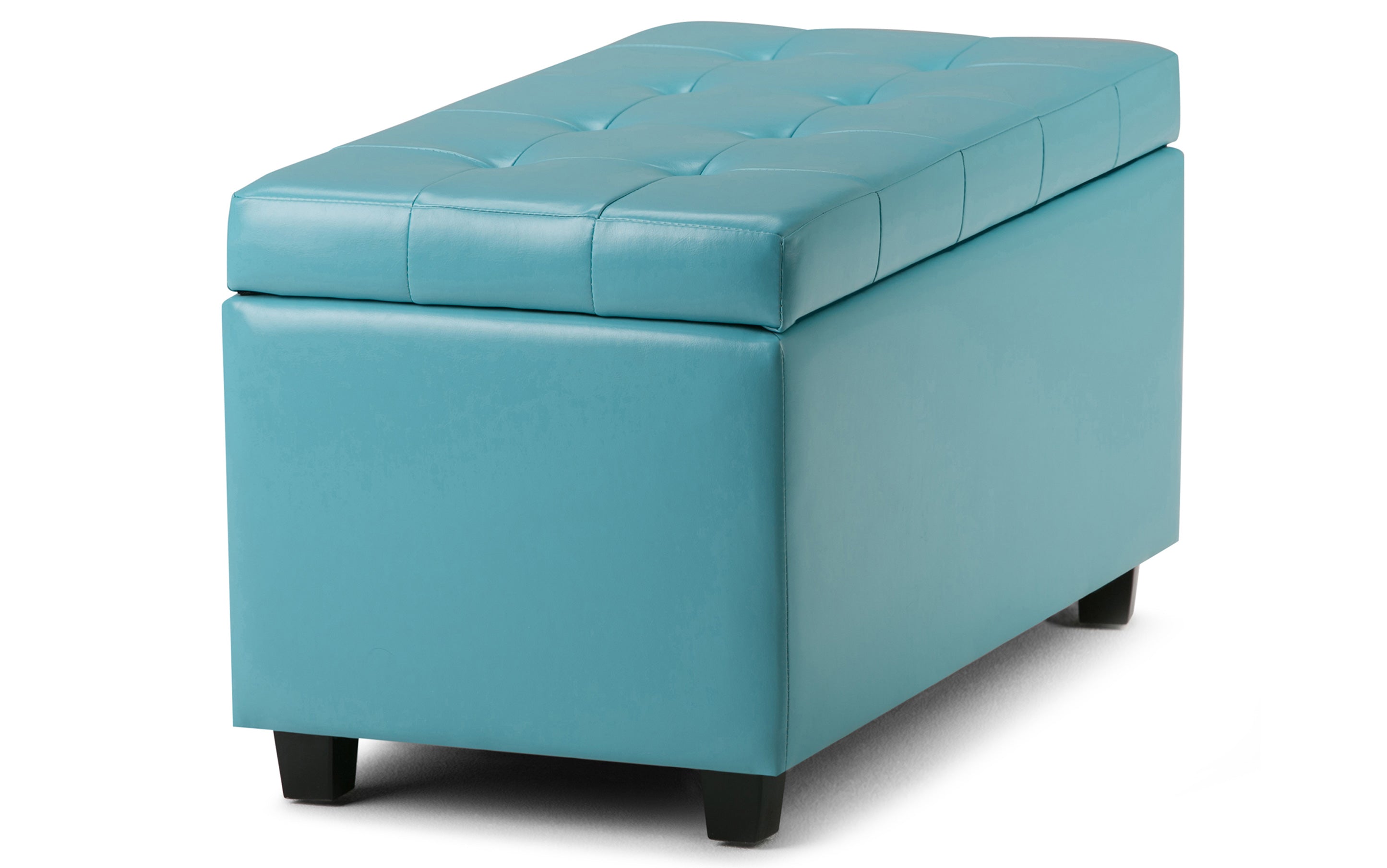 Cosmopolitan Storage Ottoman in Vegan Leather