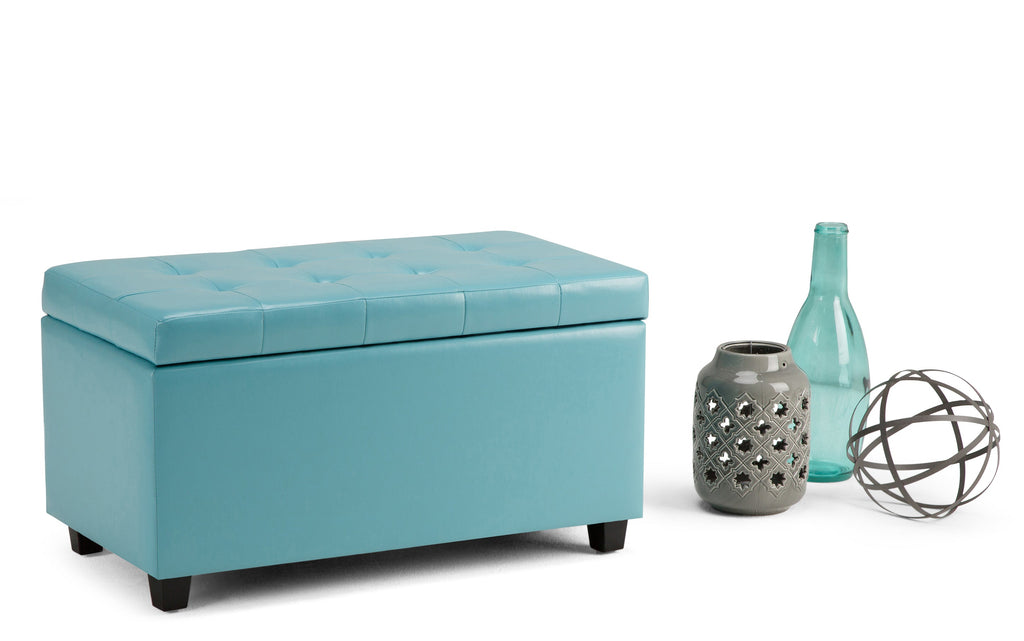 Cosmopolitan Storage Ottoman in Vegan Leather