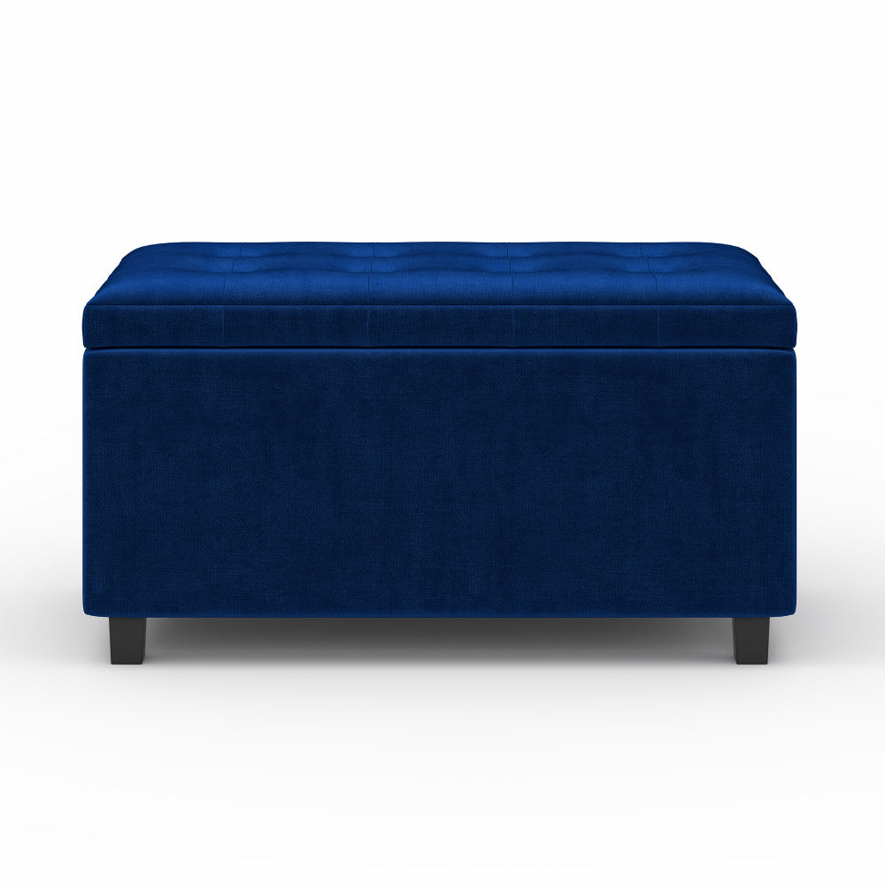 Cosmopolitan Storage Ottoman in Velvet Fabric
