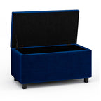 Cosmopolitan Storage Ottoman in Velvet Fabric