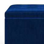 Cosmopolitan Storage Ottoman in Velvet Fabric
