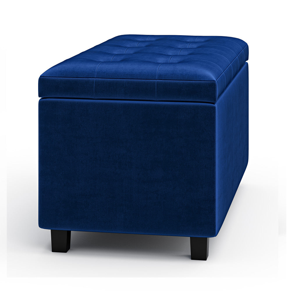 Cosmopolitan Storage Ottoman in Velvet Fabric