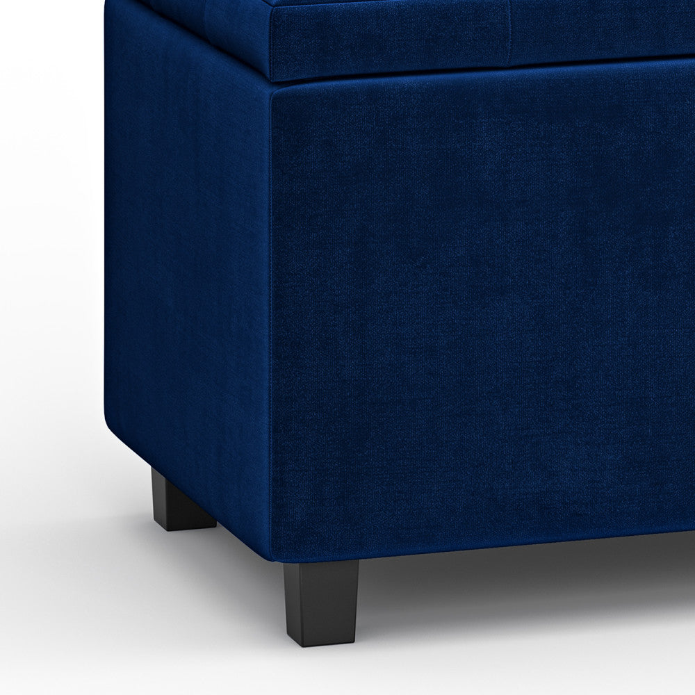 Cosmopolitan Storage Ottoman in Velvet Fabric