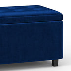 Cosmopolitan Storage Ottoman in Velvet Fabric