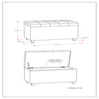 Cosmopolitan Storage Ottoman in Velvet Fabric