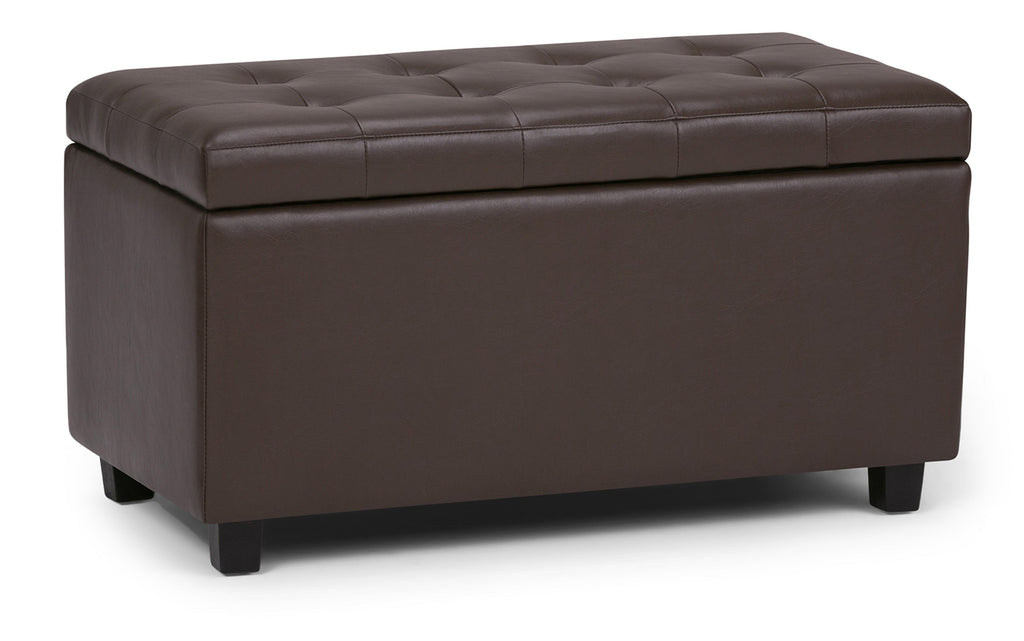 Cosmopolitan Storage Ottoman in Vegan Leather