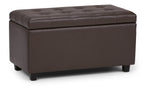 Cosmopolitan Storage Ottoman in Vegan Leather