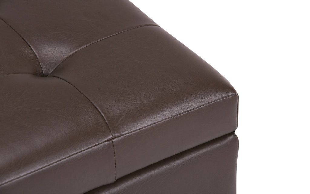 Cosmopolitan Storage Ottoman in Vegan Leather