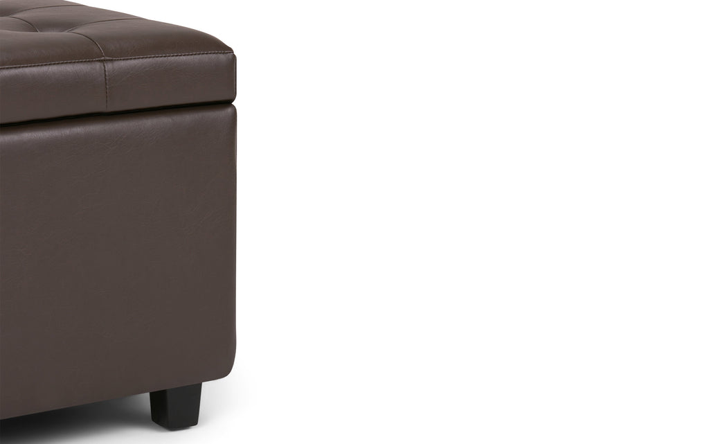 Cosmopolitan Storage Ottoman in Vegan Leather