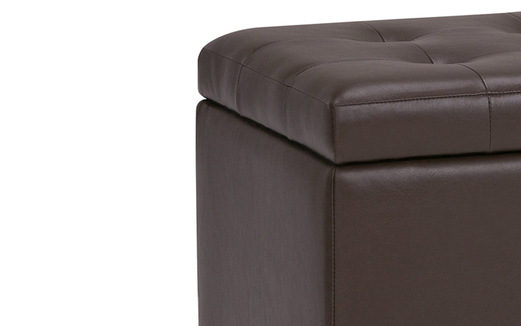 Cosmopolitan Storage Ottoman in Vegan Leather