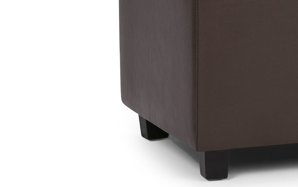 Cosmopolitan Storage Ottoman in Vegan Leather