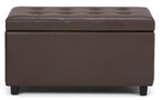 Cosmopolitan Storage Ottoman in Vegan Leather