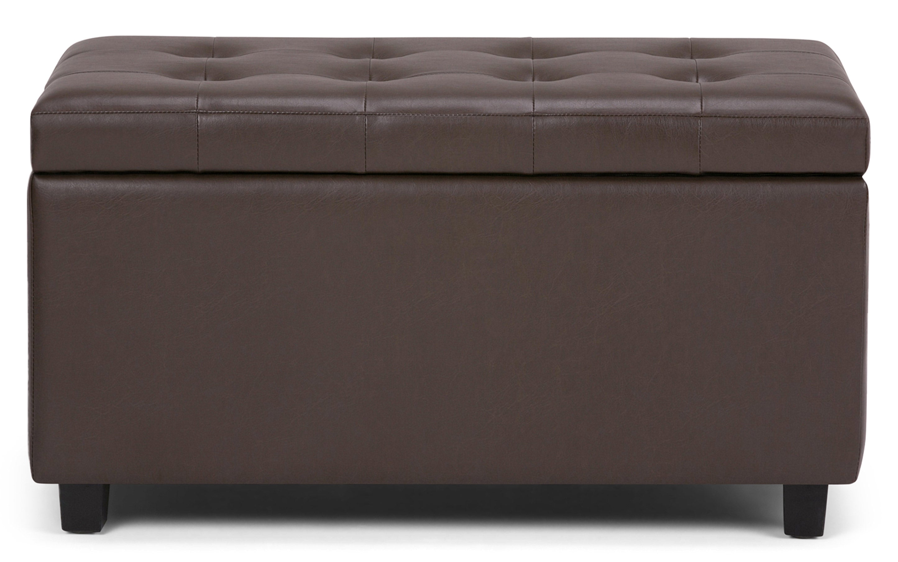 Cosmopolitan Storage Ottoman in Vegan Leather