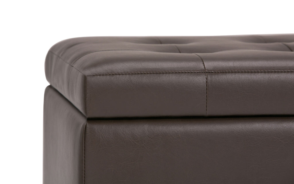 Cosmopolitan Storage Ottoman in Vegan Leather
