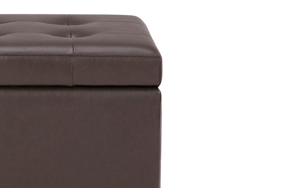 Cosmopolitan Storage Ottoman in Vegan Leather