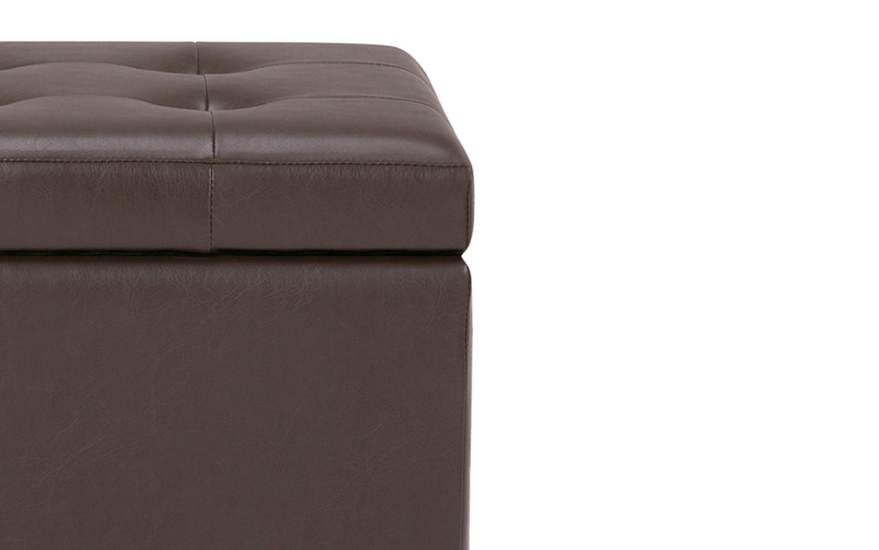 Cosmopolitan Storage Ottoman in Vegan Leather