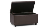 Cosmopolitan Storage Ottoman in Vegan Leather
