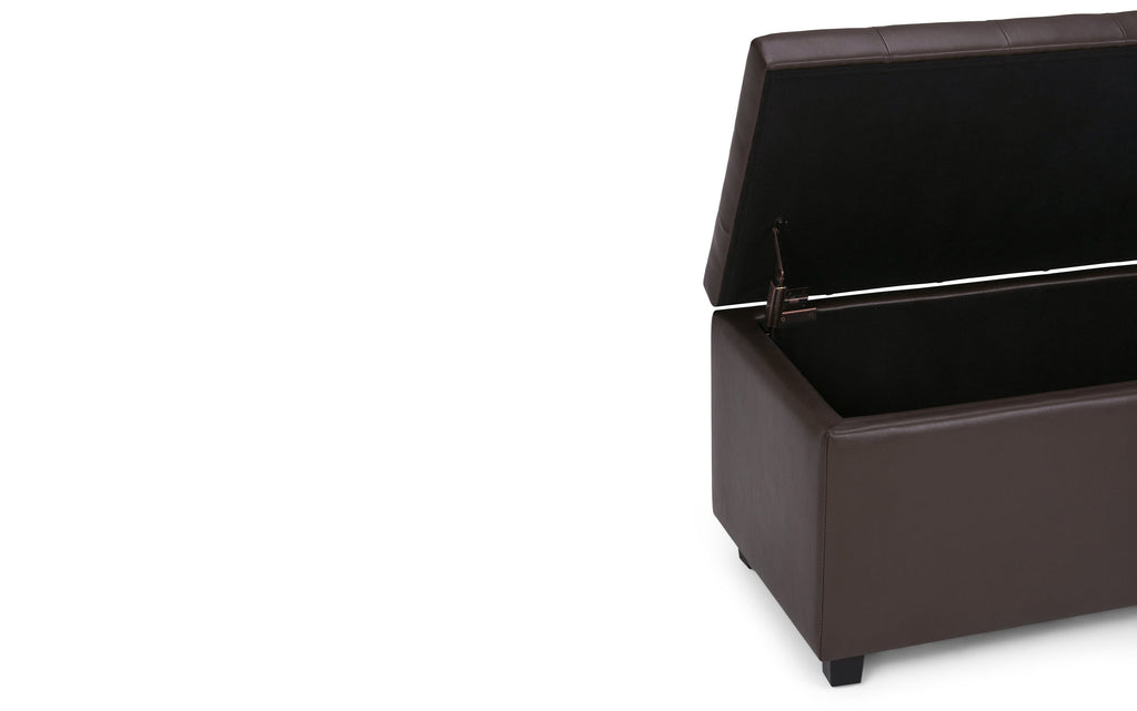 Cosmopolitan Storage Ottoman in Vegan Leather