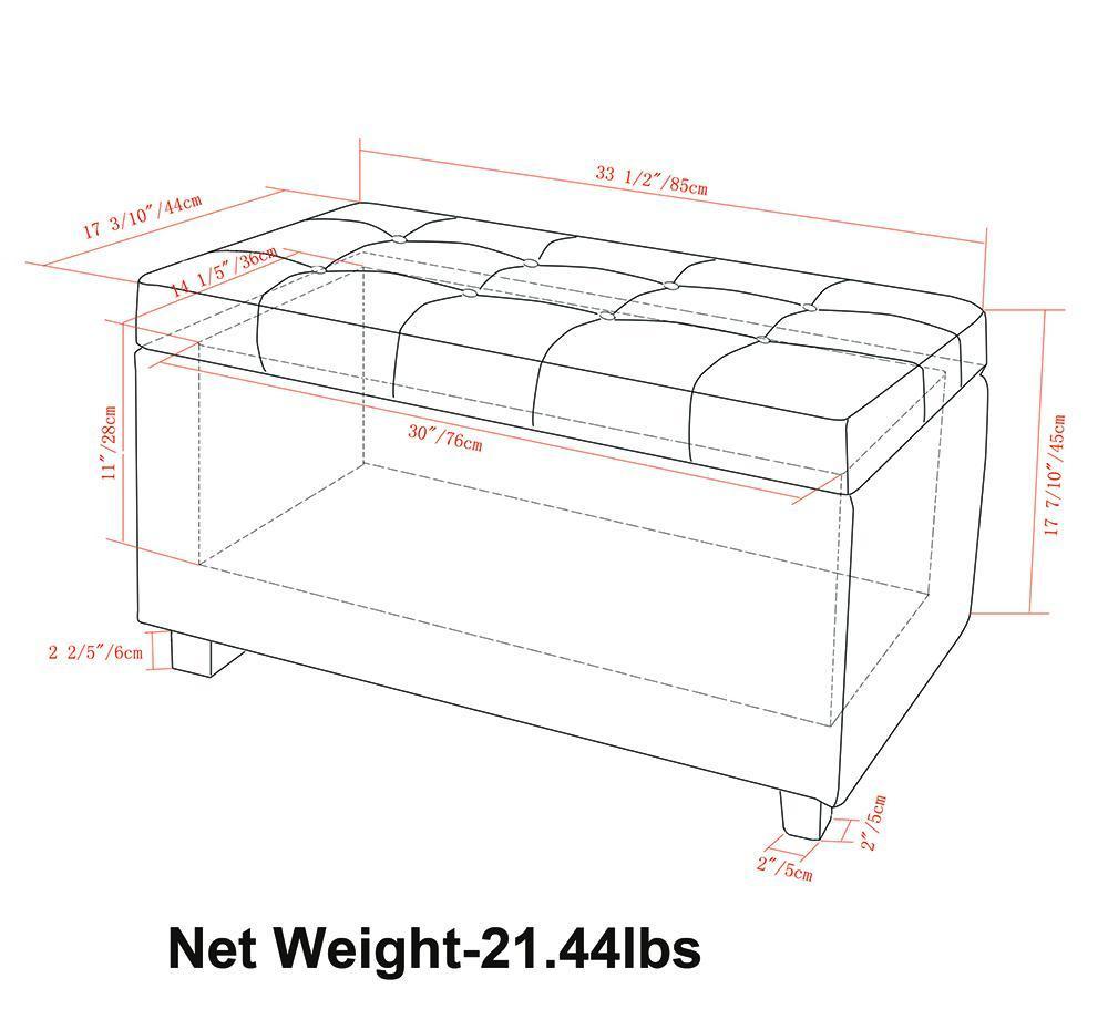 Cosmopolitan Storage Ottoman in Linen