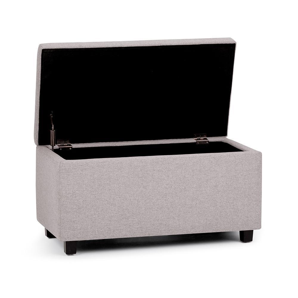 Cosmopolitan Storage Ottoman in Linen